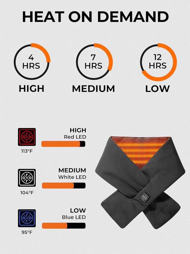ORORO Heated Scarf, Up to 12 Hours of Warmth, Heated Neck Warmer with Rechargeable Battery - Image 3